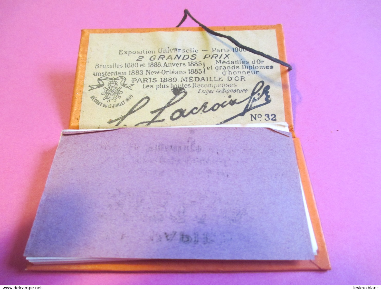 Carnet  Papier Cigarettes/RIZ LA +/LACROIX Fils/Couverture Orange Cartonné/N°32/exigez La Signature/Vers1920-1950 CIG45 - Other & Unclassified