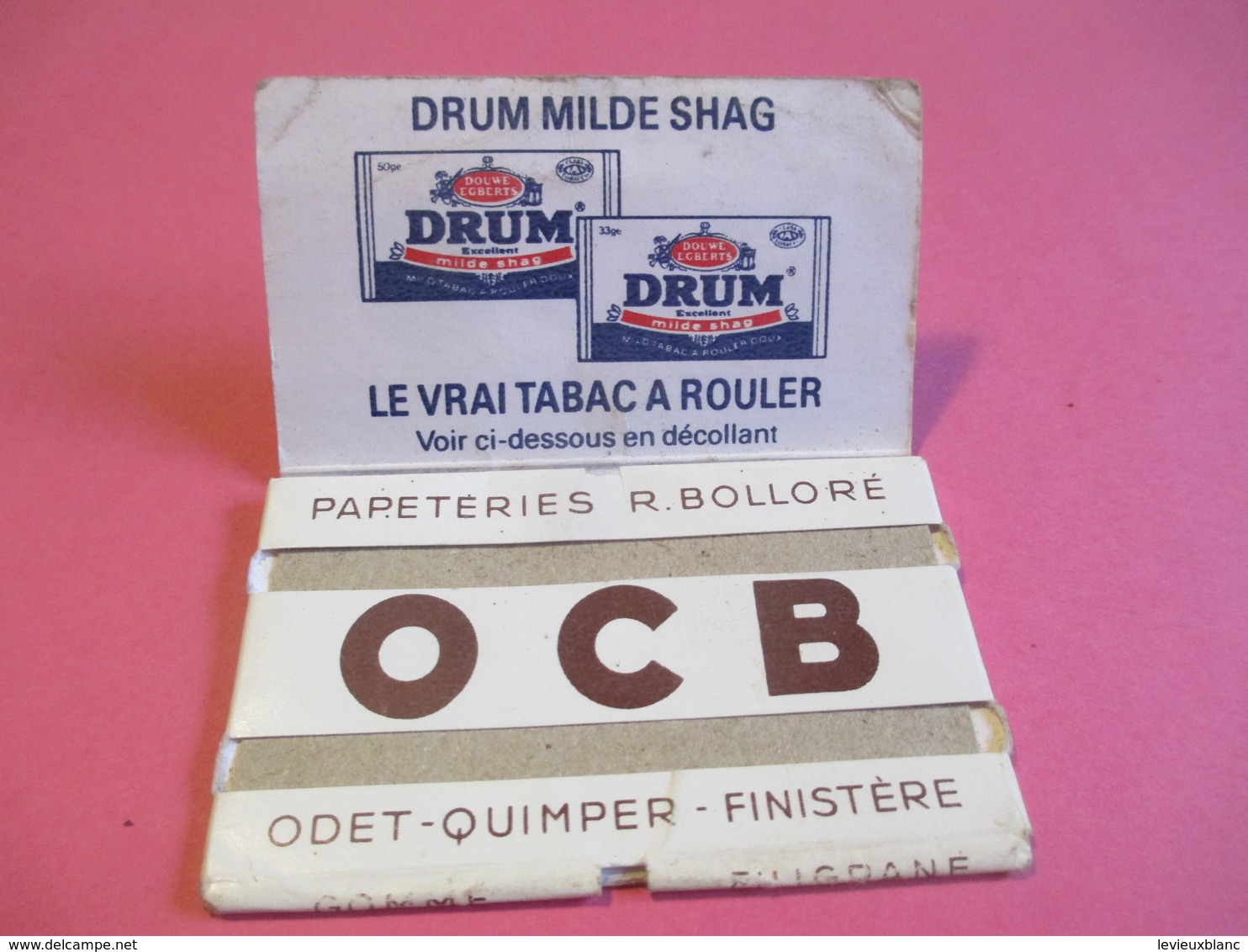 Carnet Papier Cigarettes/OCB/Papeteries R Bolloré/Couverture Carton Blanc/DRUM/N°4/Finistére/Vers1920-1950 CIG46 - Autres & Non Classés