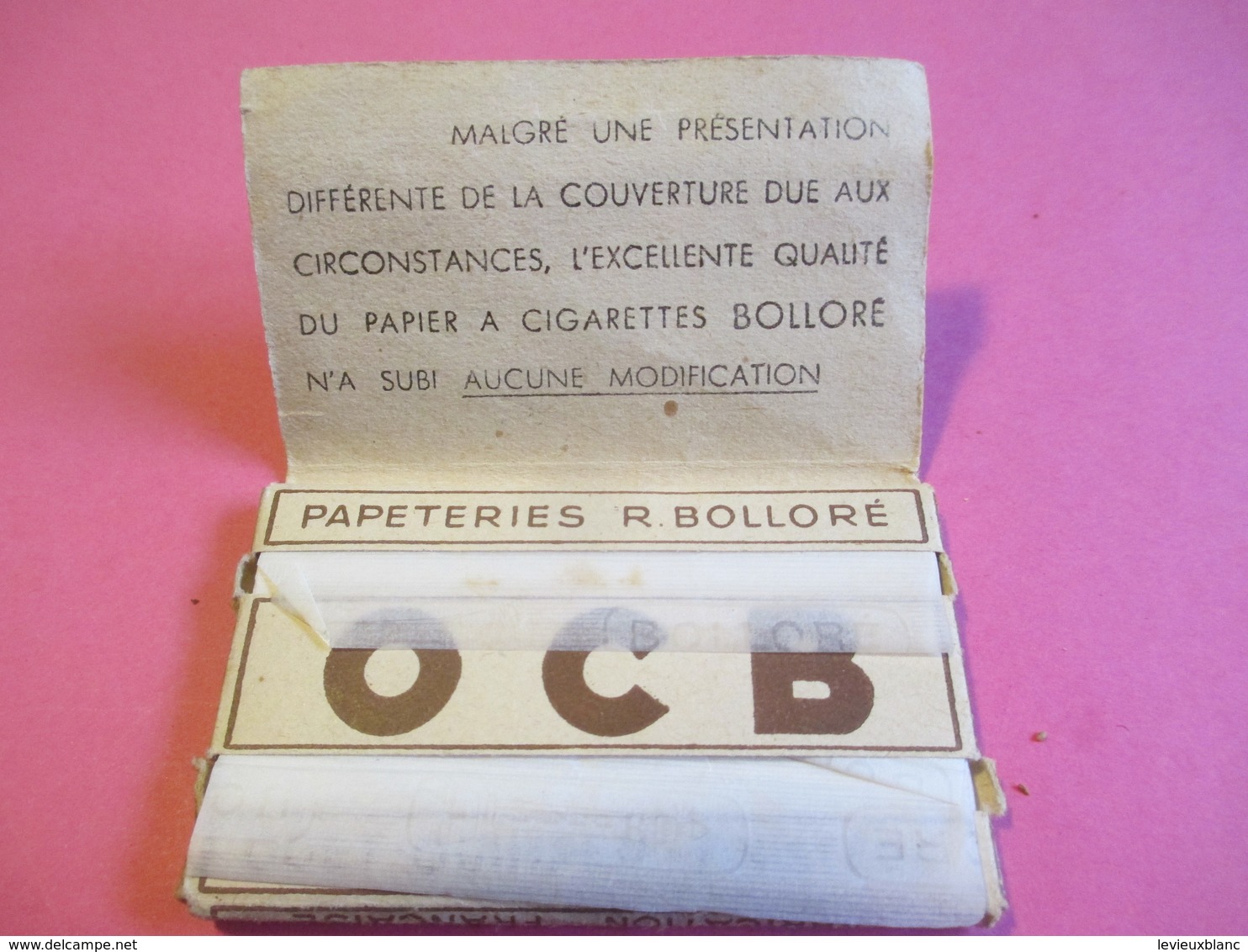 Carnet Papier Cigarettes/OCB/Papeteries R Bolloré/Couverture Carton Léger/Provisoire/N°4/Finistére/Vers1920-1950 CIG47 - Other & Unclassified