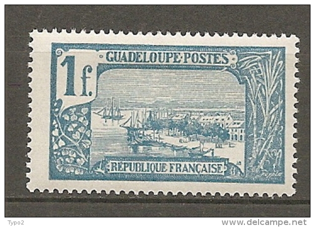 GUADELOUPE -  Yv. N°  88  *   1f  Pointe à Pitre  Cote  1 Euro  BE 2 Scans - Neufs