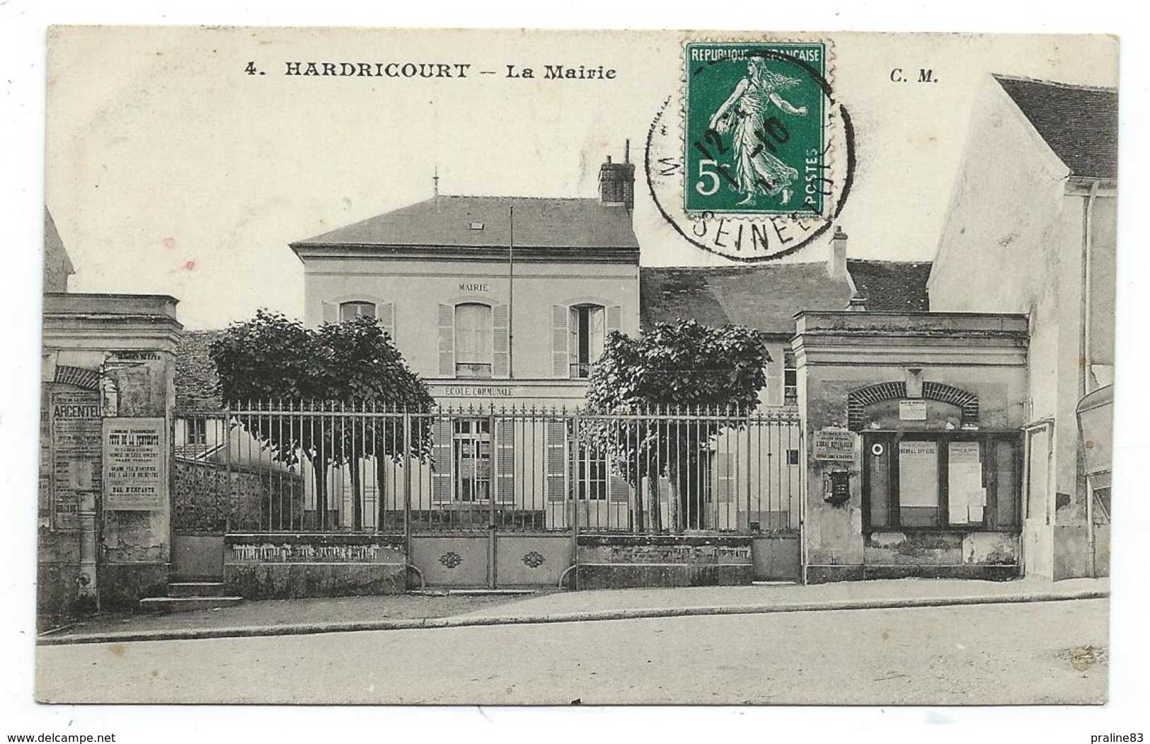 CPA - HARDRICOURT, LA MAIRIE - Yvelines 78 - Circulé - Hardricourt