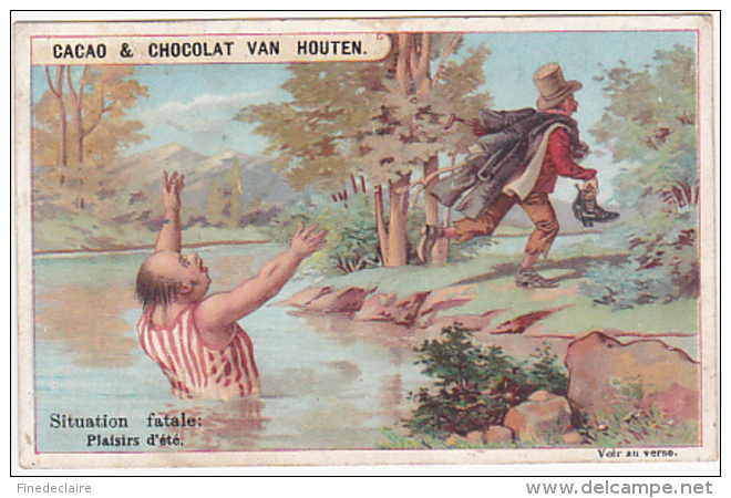 Chromo - Cacao &amp; Chocolat  Van Houten - Situation Fatale, Plaisirs D'été - Van Houten