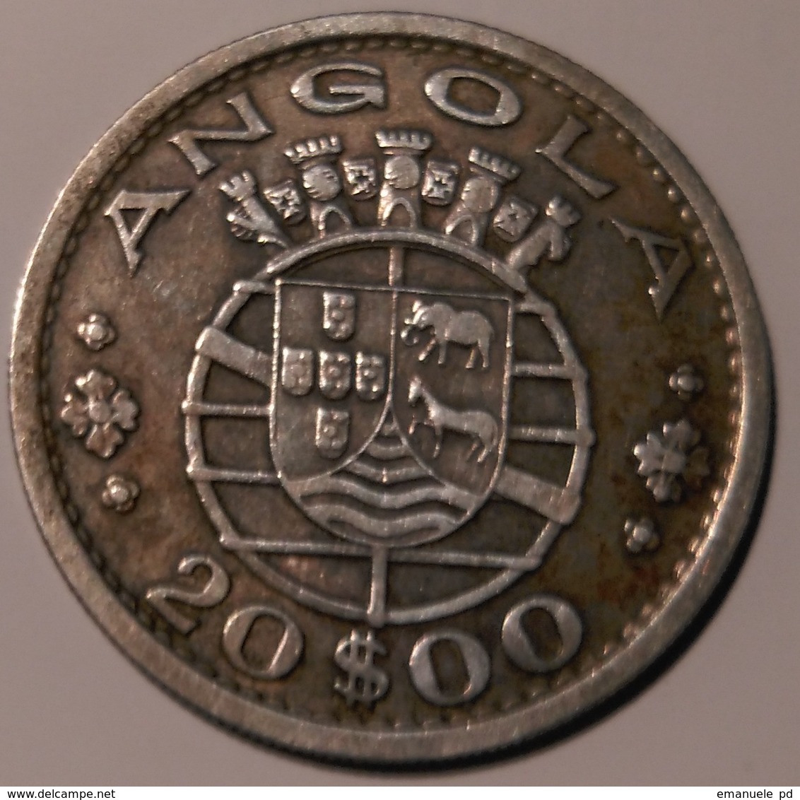 Portoguese Angola Silver 20 Escudos 1952 - Angola