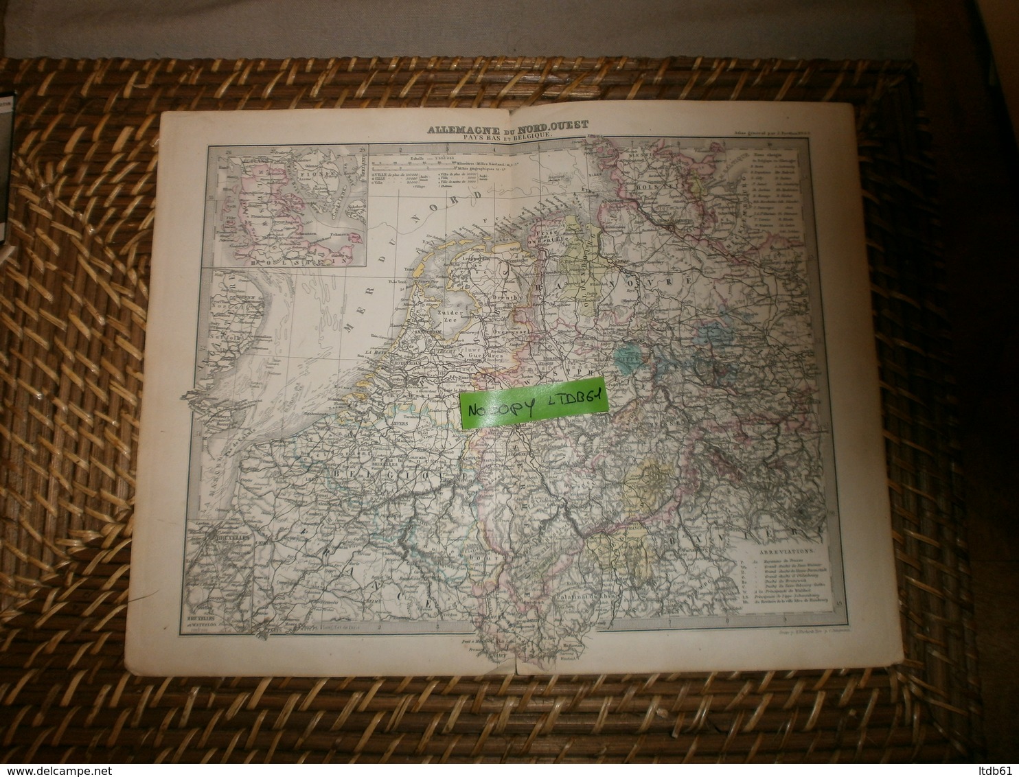 Cartes Cartes Géographiques De Justus Perthes 24 X32 Environ Carte Extraite De L'Atlas Général 1882 Allemagne Du N Ouest - Geographical Maps