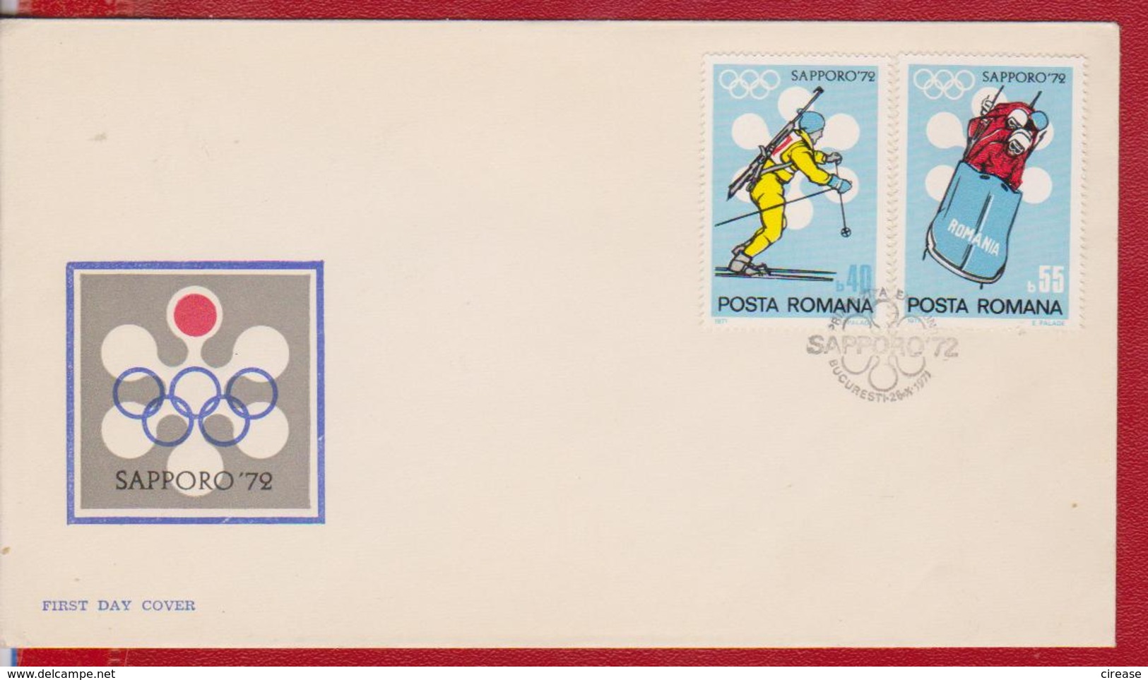 OLYMPIC GAMES SAPPORO 1972 FDC ROMANIA - Winter 1972: Sapporo