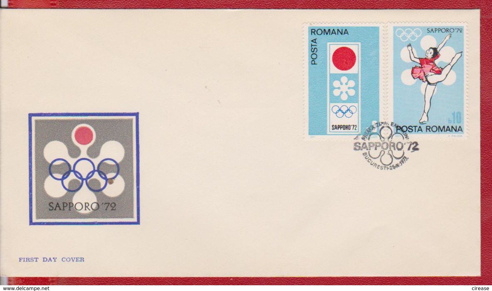 OLYMPIC GAMES SAPPORO 1972 FDC ROMANIA - Winter 1972: Sapporo