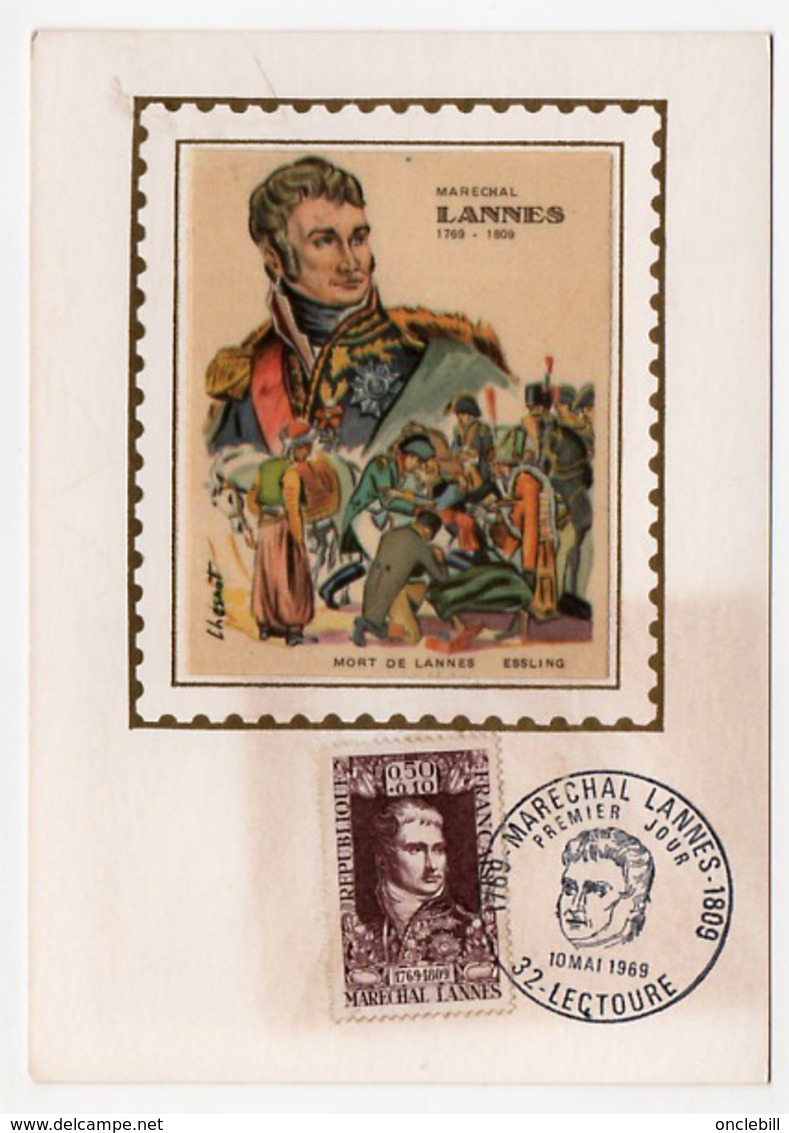 Maréchal Lannes Essling Napoléon Carte Maximum 1969 état Très Bon - Familles Royales