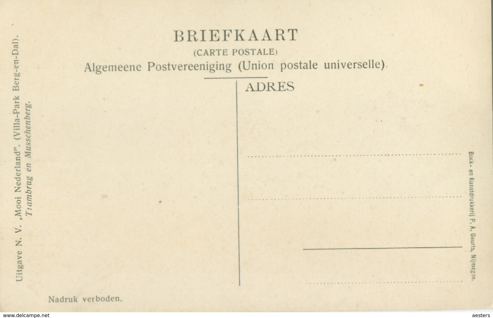 Berg En Dal; Bergspoor. Trambrug En Musschenberg (Tramway) - Niet Gelopen. (N.V. Mooi Nederland) - Autres & Non Classés