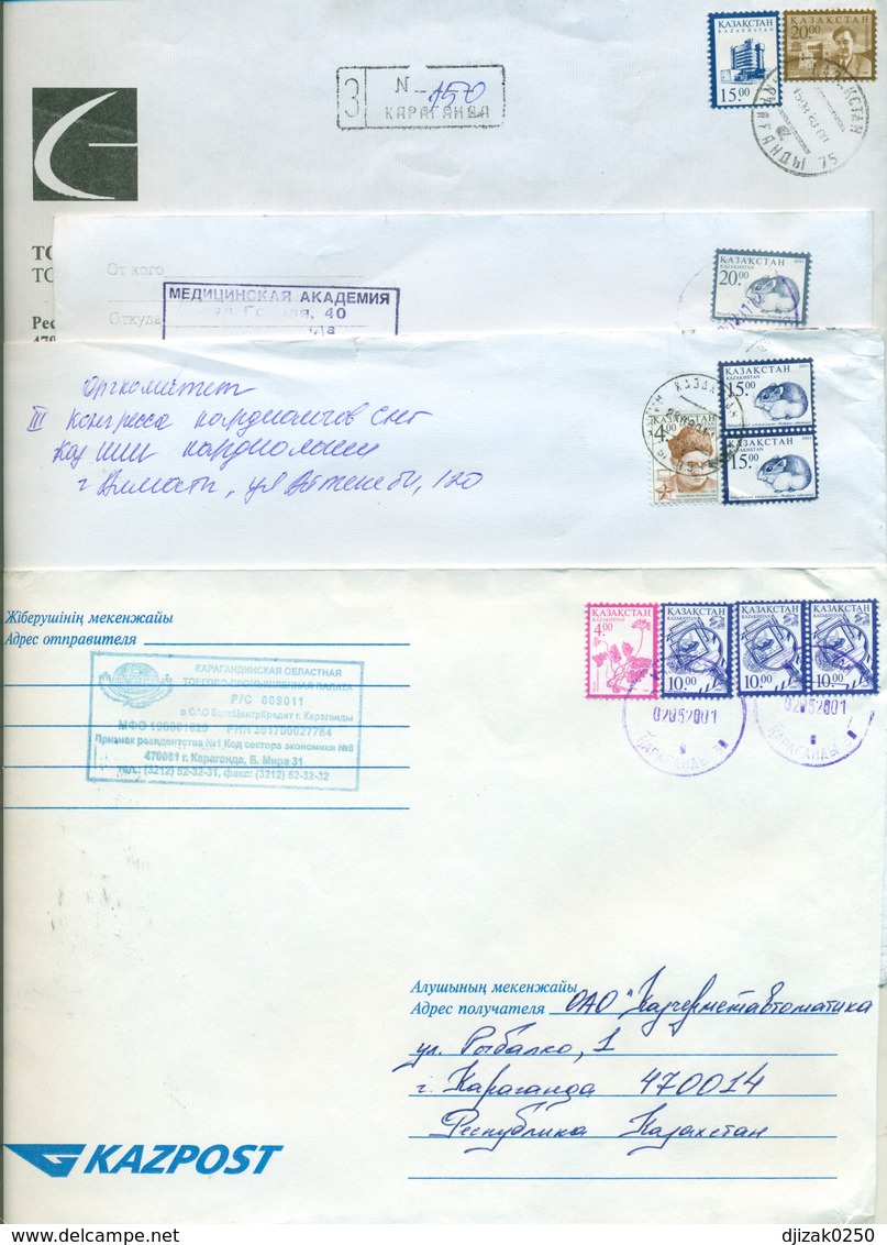 Kazakhstan.Four Envelopes Past The Mail. - Kazakhstan