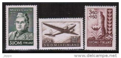 1944 Finland, 3 Diff. Stamps  **. - Unused Stamps