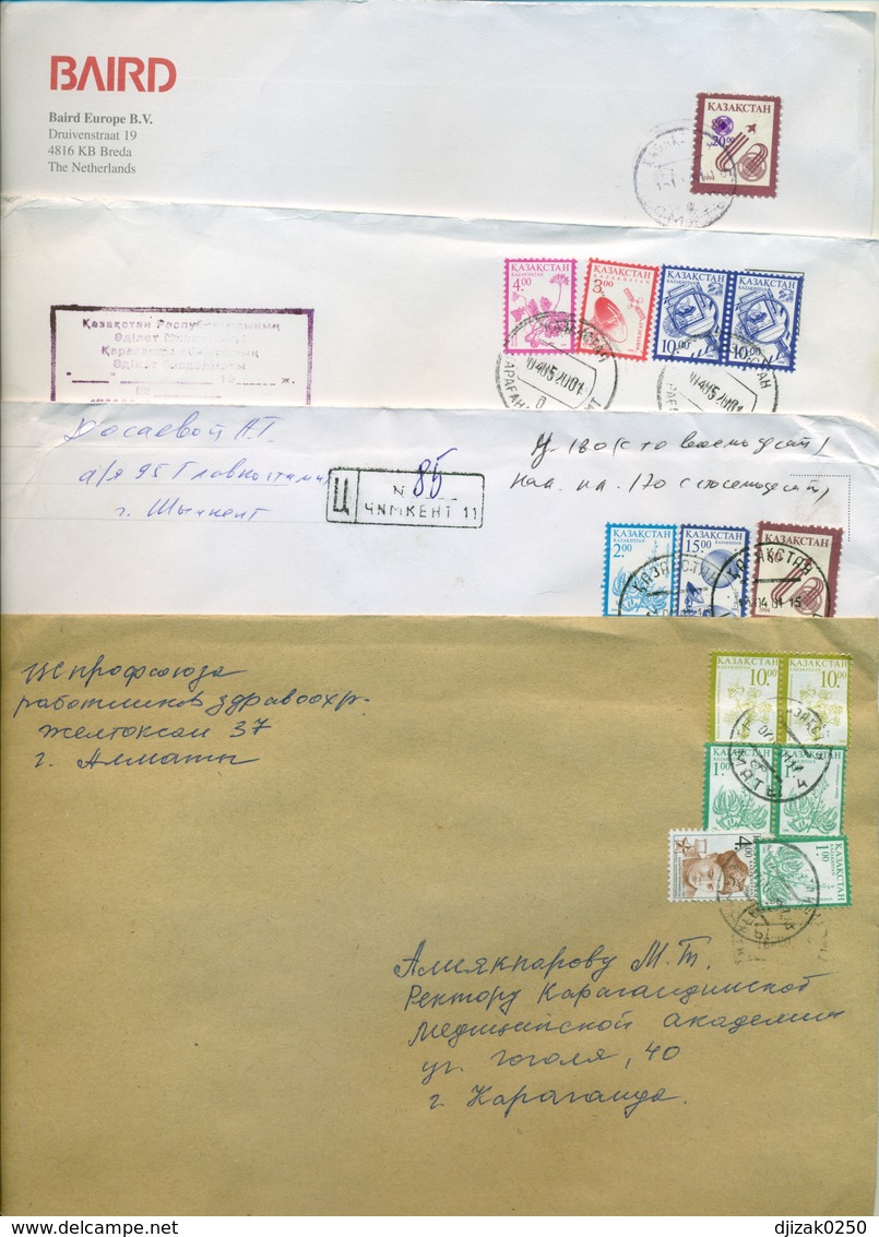 Kazakhstan.Four Envelopes Past The Mail. - Kazakhstan