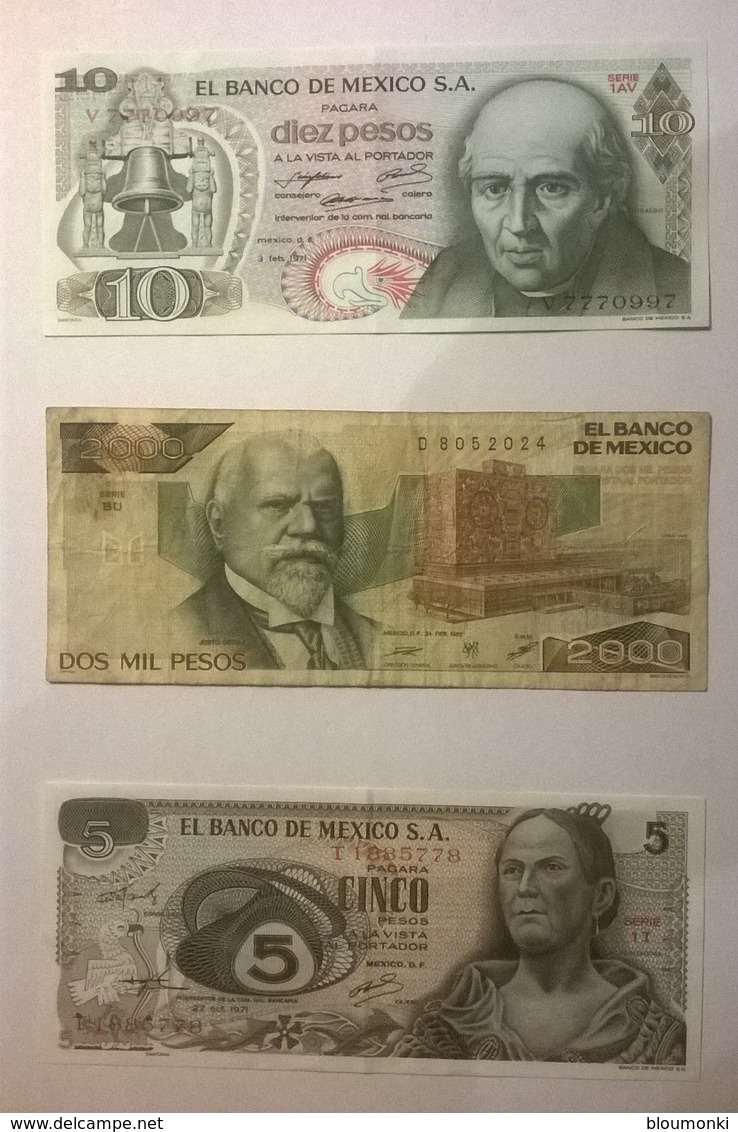 Lot De 3 Billets De Banque MEXIQUE - México
