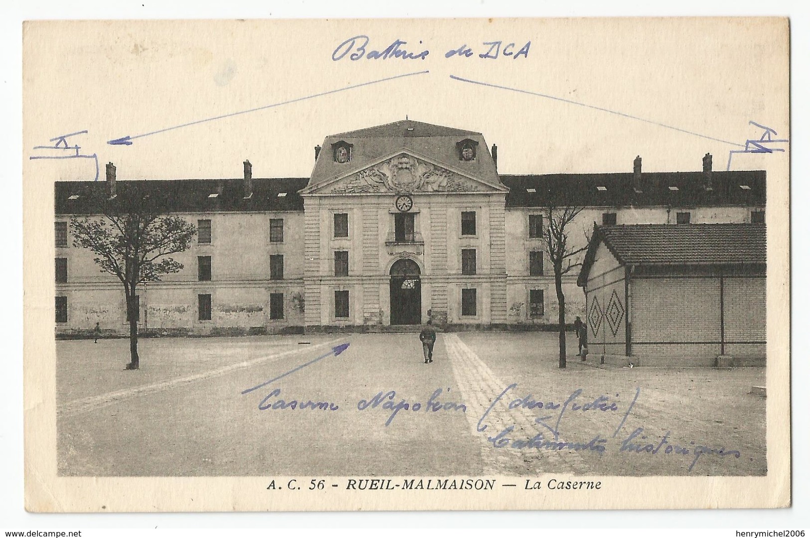 92  - Rueil Malmaison La Caserne Batterie De Dca écrit La Milice Militaires De Darmand Tiraient Sur Les Ffi ... - Oorlog 1939-45