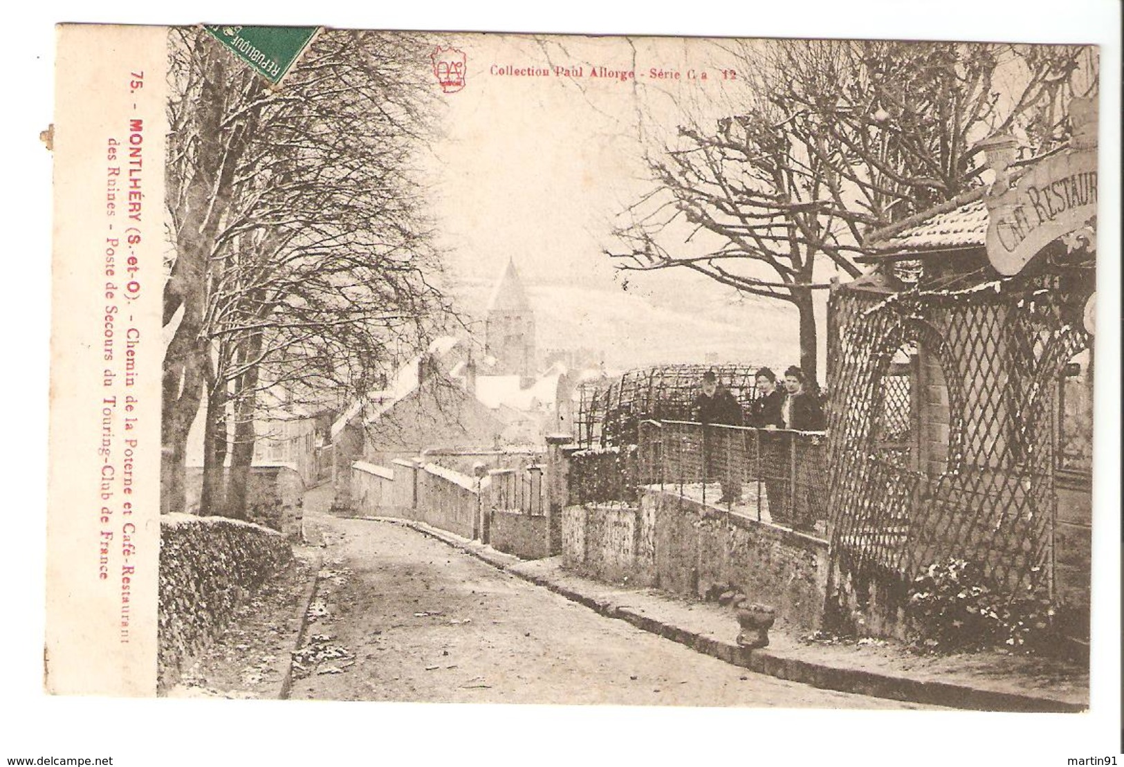 Montlhéry - Chemin De La Poterne Et Café Restaurant Des Ruines - Poste De Secours Du Touring Club De France 1909 - Montlhery