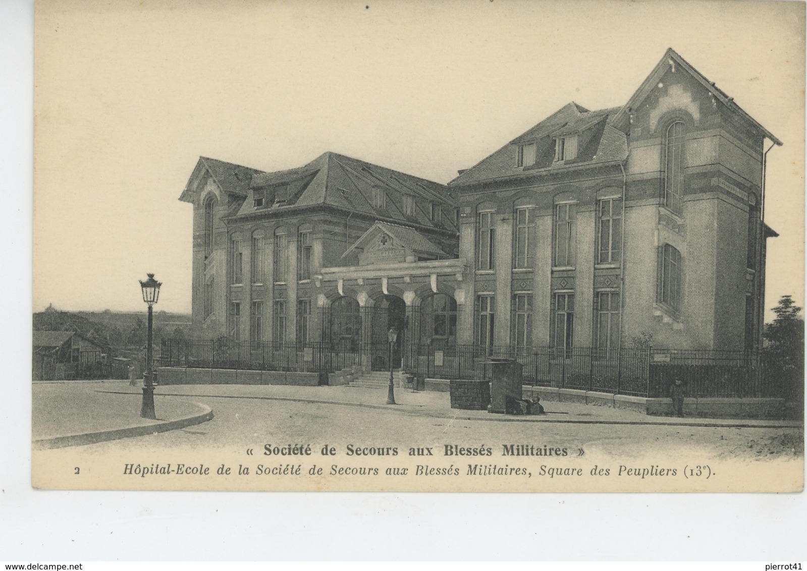 GUERRE 1914-18 - PARIS XIIIème Arrondissement - "Société De Secours Aux Blessés Militaires" - Hôpital Ecole, Square Des - Guerre 1914-18