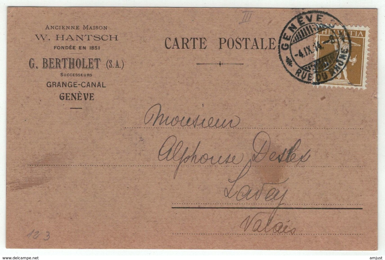 Suisse // Schweiz // Switzerland // 1907-1939 // Carte Publicitaire Et Commerciale  Au Départ De Genève - Briefe U. Dokumente