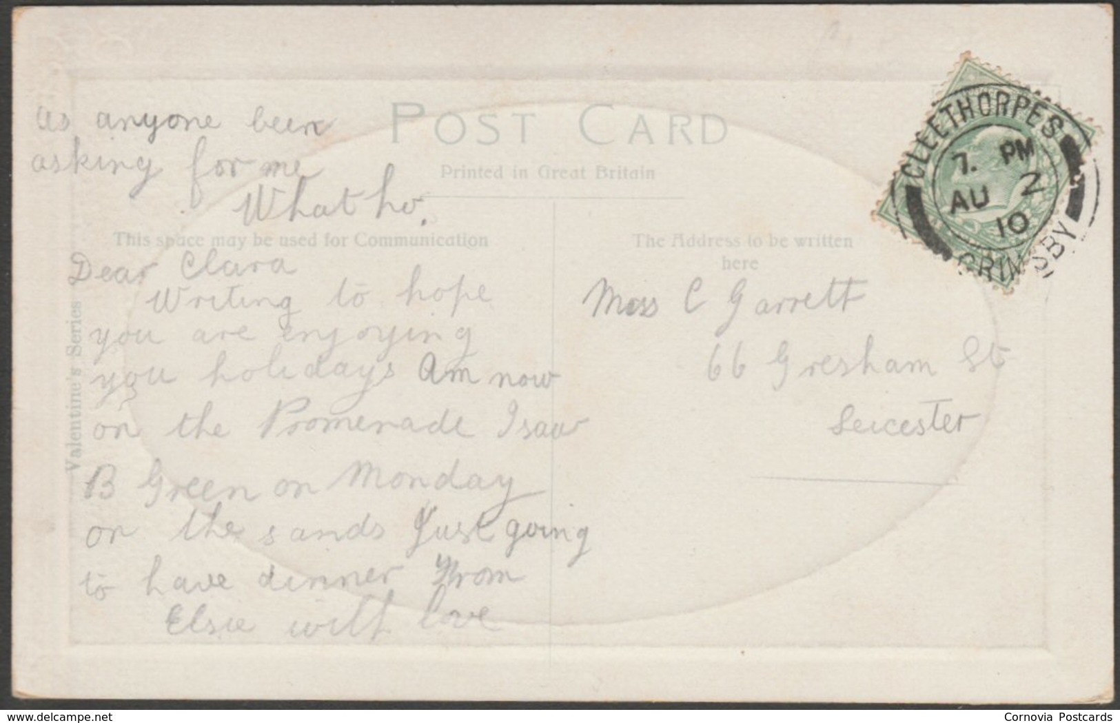 Kingsway, Cleethorpes, Lincolnshire, 1910 - Valentine's Postcard - Other & Unclassified