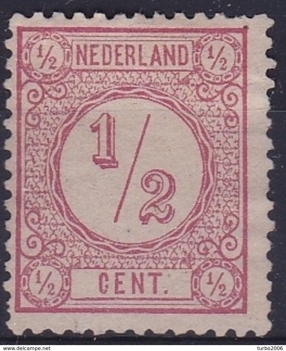 1876-1894 Cijfertype ½ Cent Rose Tanding 12½ Gr. Gaten Type II NVPH 30 F II (*) - Nuevos