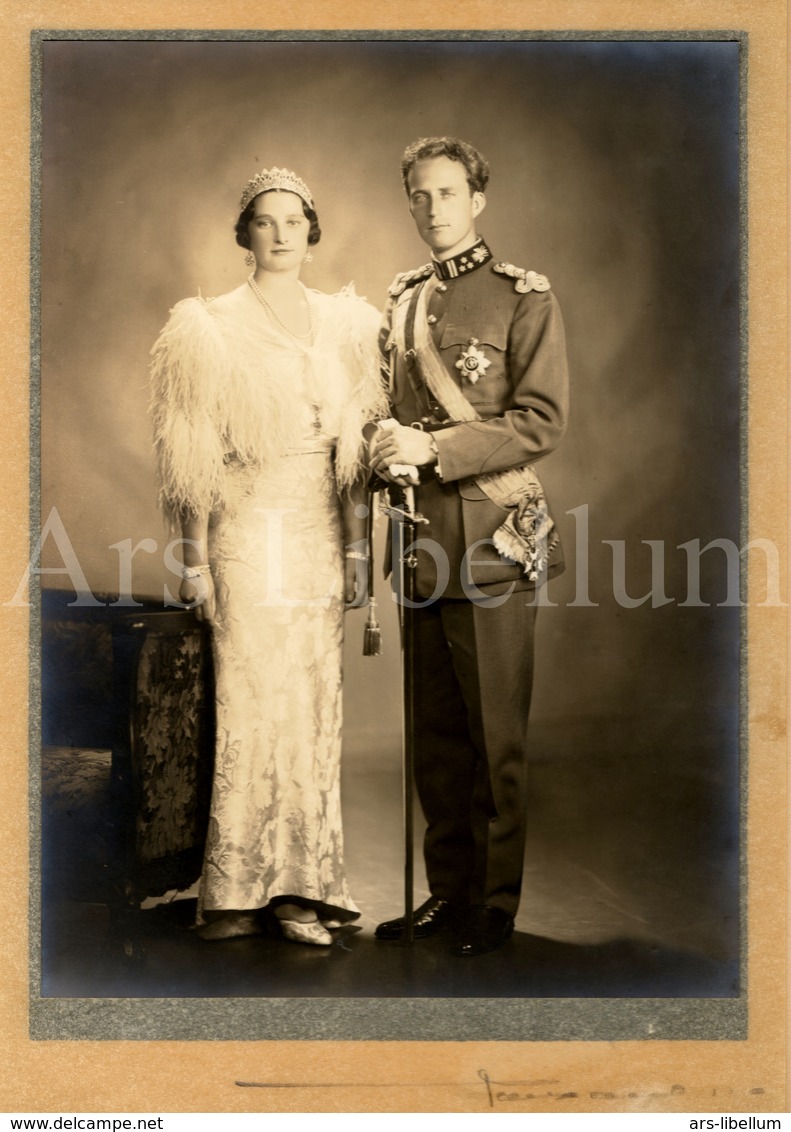 Large REAL Photo / ROYALTY / Belgique / Roi Leopold III / Koning Leopold III / Reine Astrid / Koningin Astrid / Marchand - Beroemde Personen