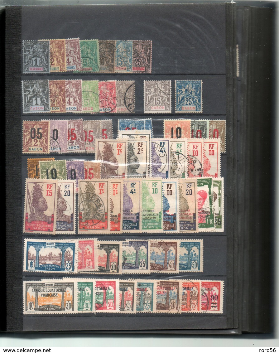 Collection des colonies française-plusieurs centaines de timbres-