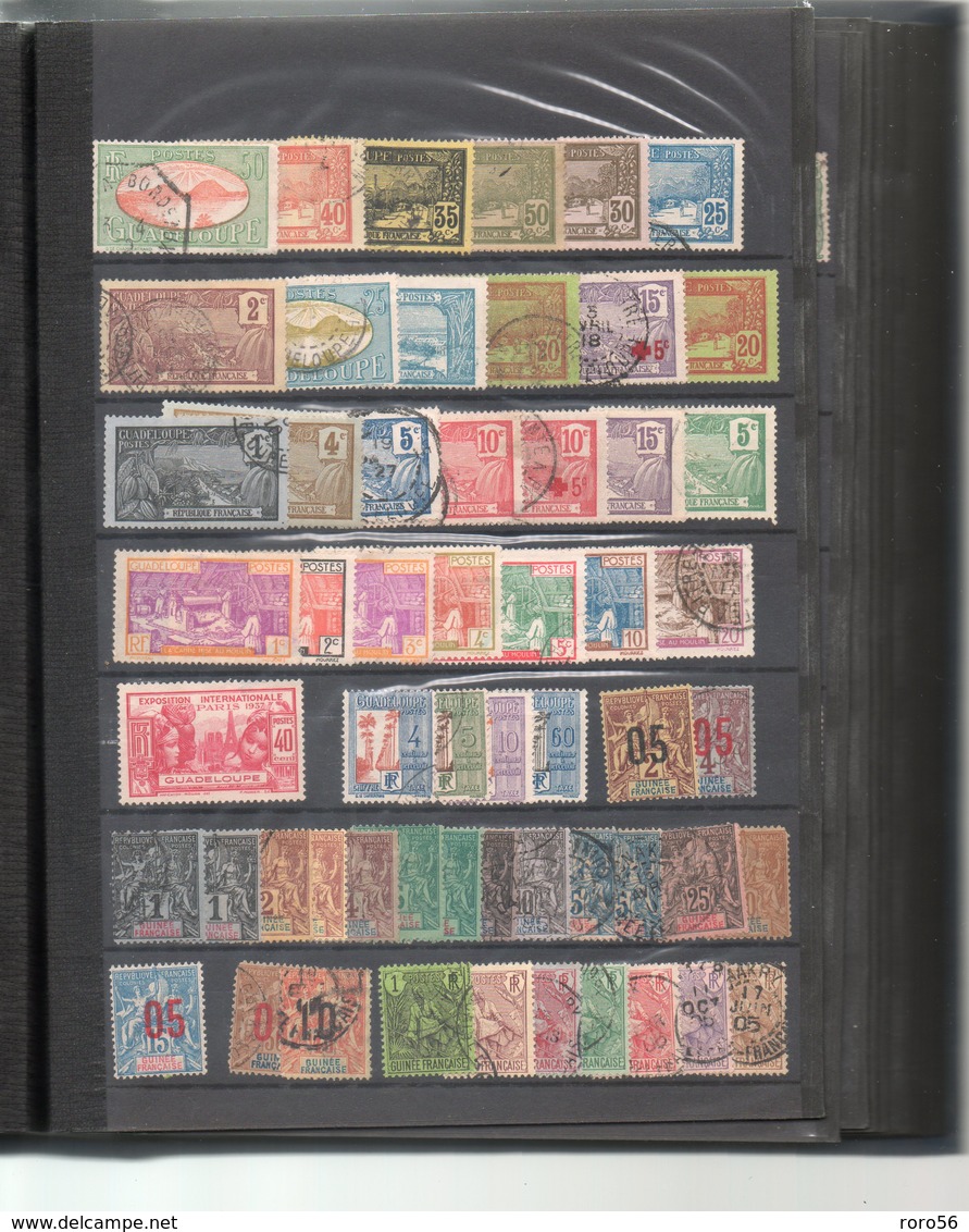 Collection des colonies française-plusieurs centaines de timbres-