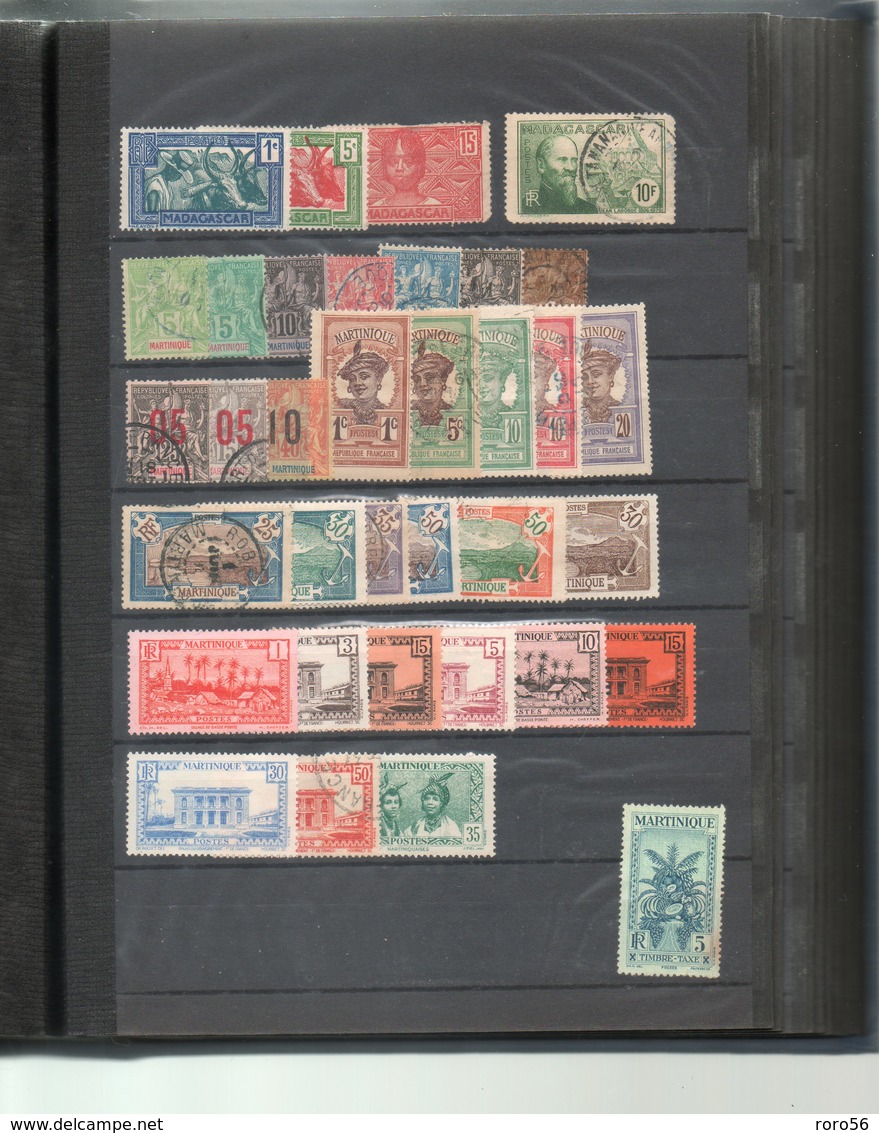 Collection des colonies française-plusieurs centaines de timbres-