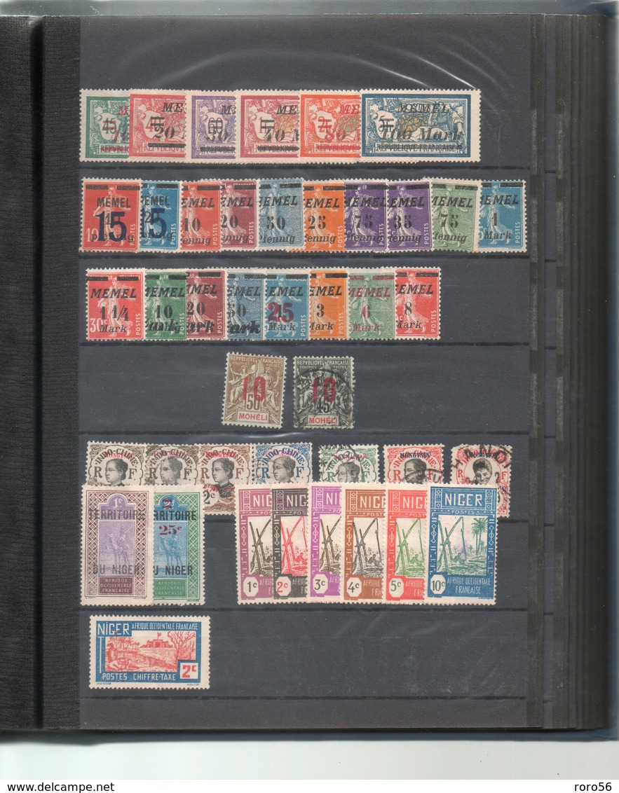 Collection des colonies française-plusieurs centaines de timbres-