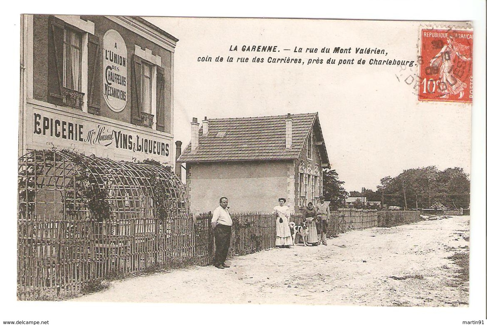 La Garenne - La Rue Du Mont Valérien Coin De La Rue Des Carrières Près Du Pont De Charlebourg 1909 - La Garenne Colombes