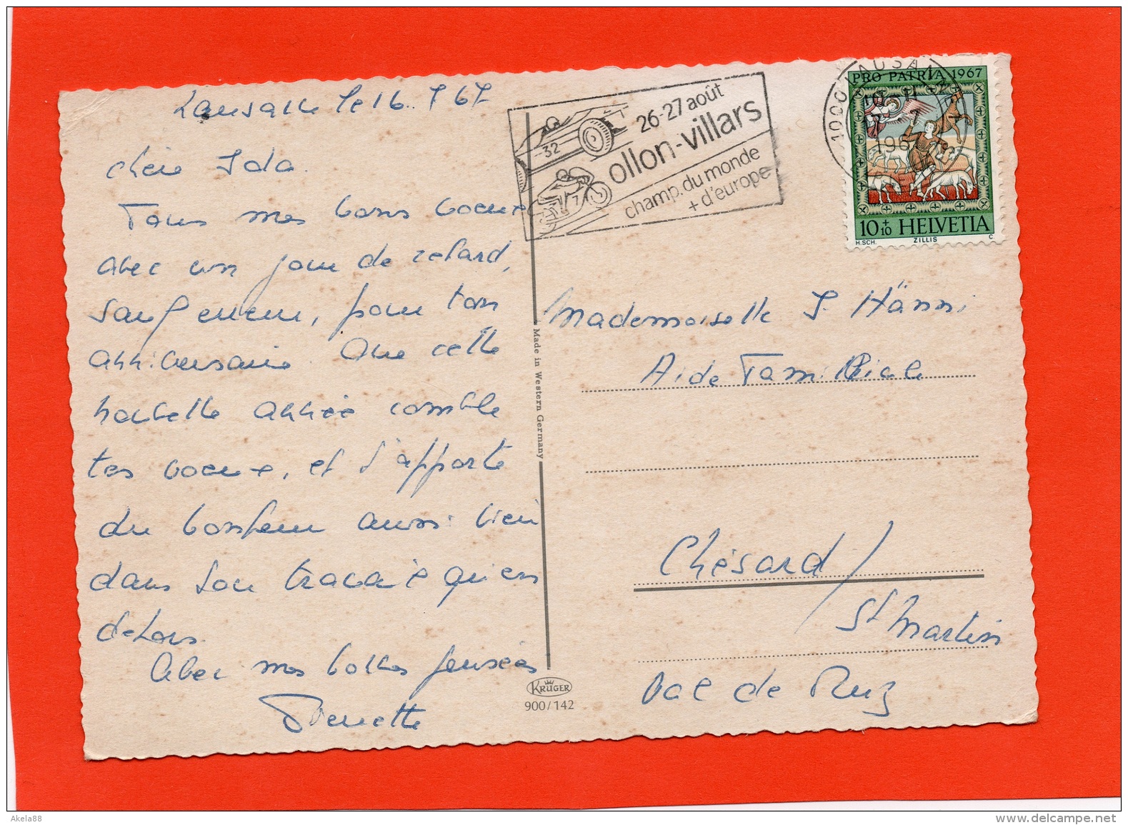 SVIZZERA 1967 - PRO PATRIA 1967 - OLLON - VILLARS - GIAPPONESE - FRANCOISE - BUON ANNIVERSARIO - BUON COMPLEANNO - Storia Postale