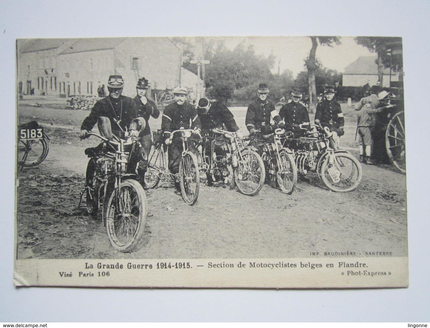 SECTION DE MILITAIRES MOTOCYCLISTES BELGES En FLANDRE Cachet Militaire Triangle Censure Rouge PASSED BY CENSOR N° 1628 - Other & Unclassified