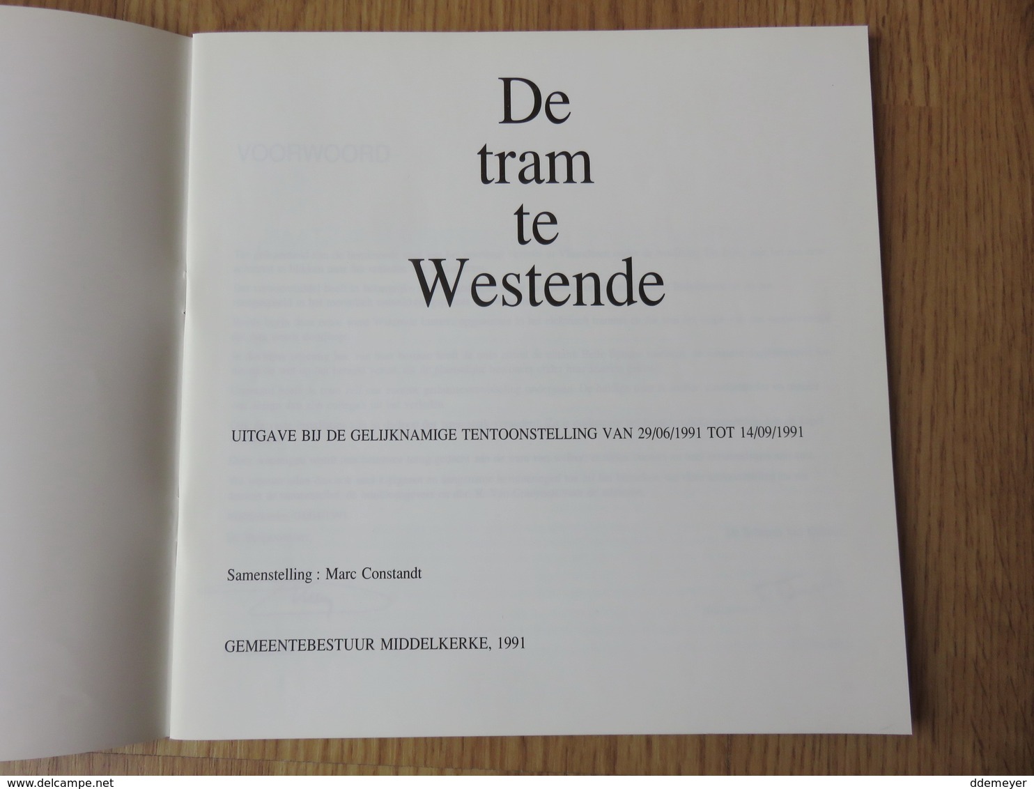 Tentoonstelling De Tram Te Westende Gemeente Museum 28blz Marc Constandt 1991 - Westende