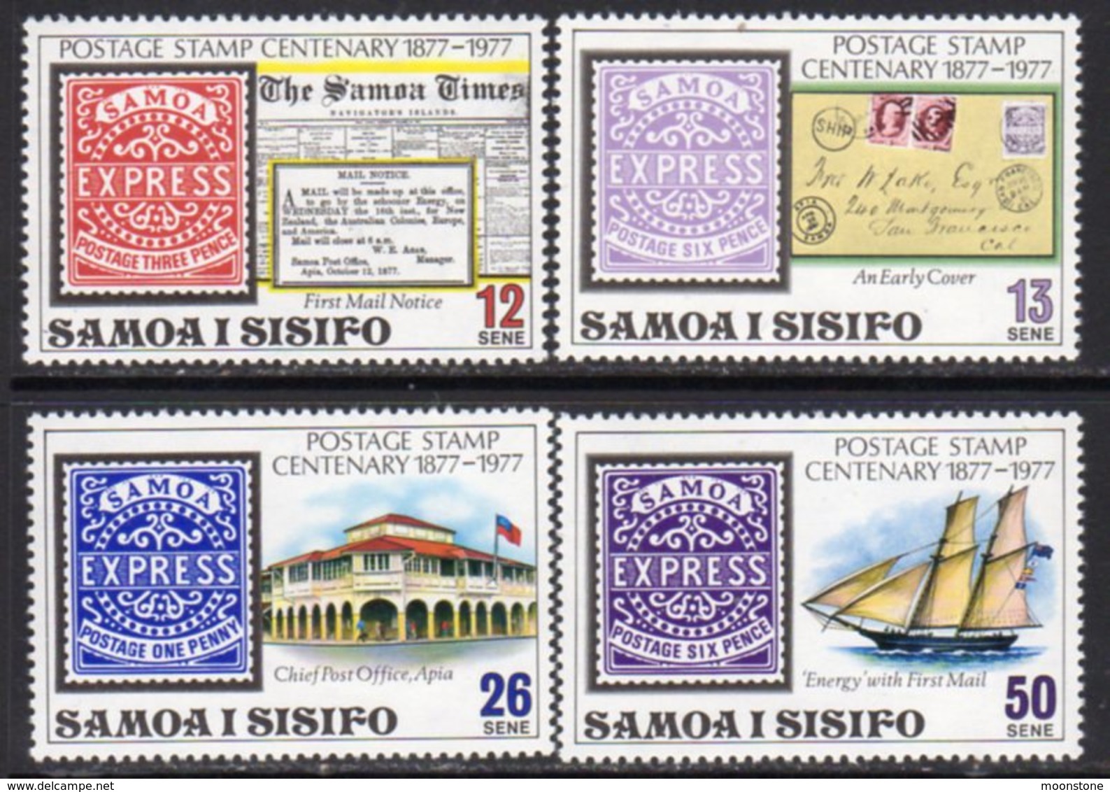 Samoa 1977 Stamp Centenary Set Of 4, MNH, SG 488/91 - Samoa