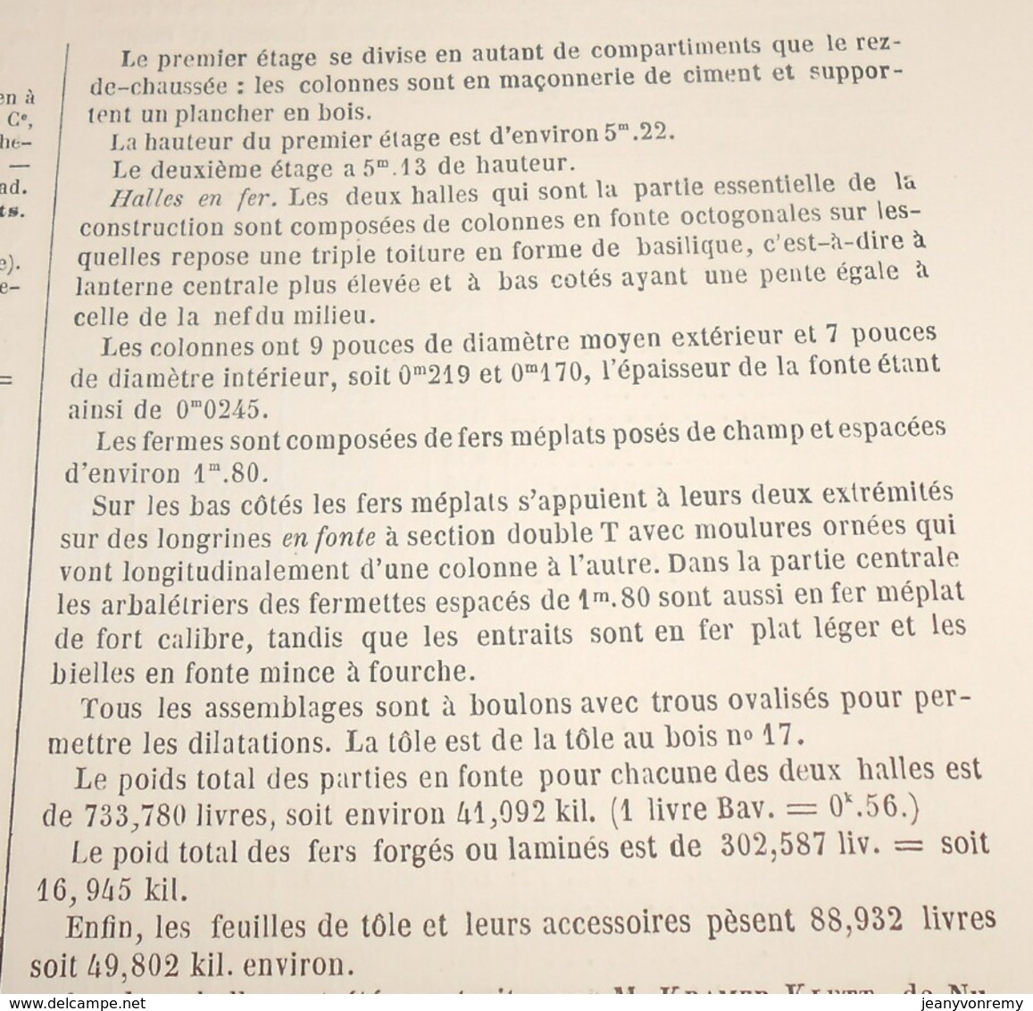 Plan De La Halle Aux Grains  Du Roi Maximilien à Munich, Bavière. 1869 - Obras Públicas