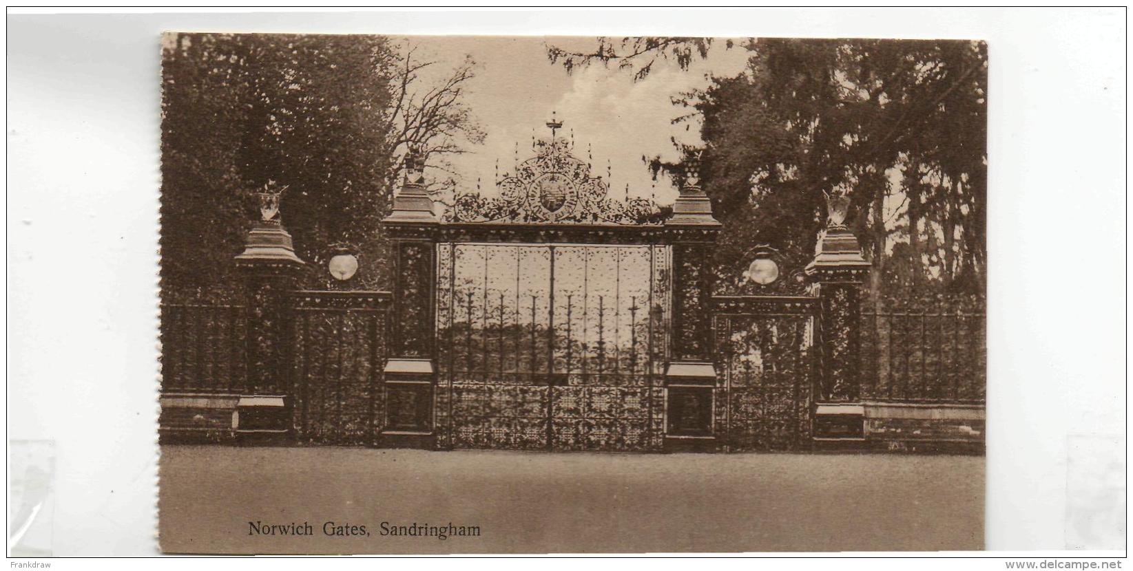 Postcard - Sandringham Norwich Gates - No Card No. - Unused Very Good+ - Unclassified