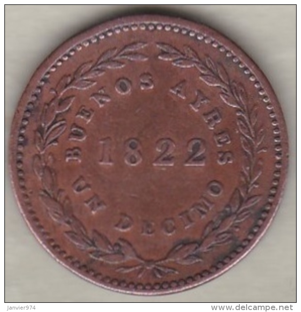 ARGENTINA / BUENOS AIRES . UN DECIMO 1822 . .KM# 1 - Argentina