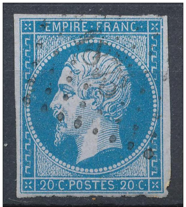 N°14Ac BLEU SUR LILAS TIMBRE SIGNE - 1853-1860 Napoléon III