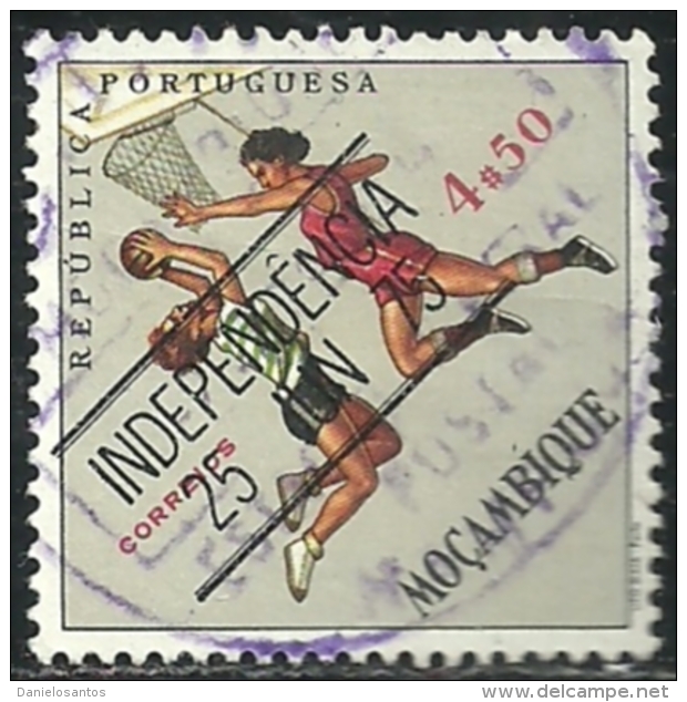 Mozambique Moçambique 1975 Sports Issue Common Design CD48 Women&acute;s Basketball Overprinted INDEPENDENCIA Canc - Basketball