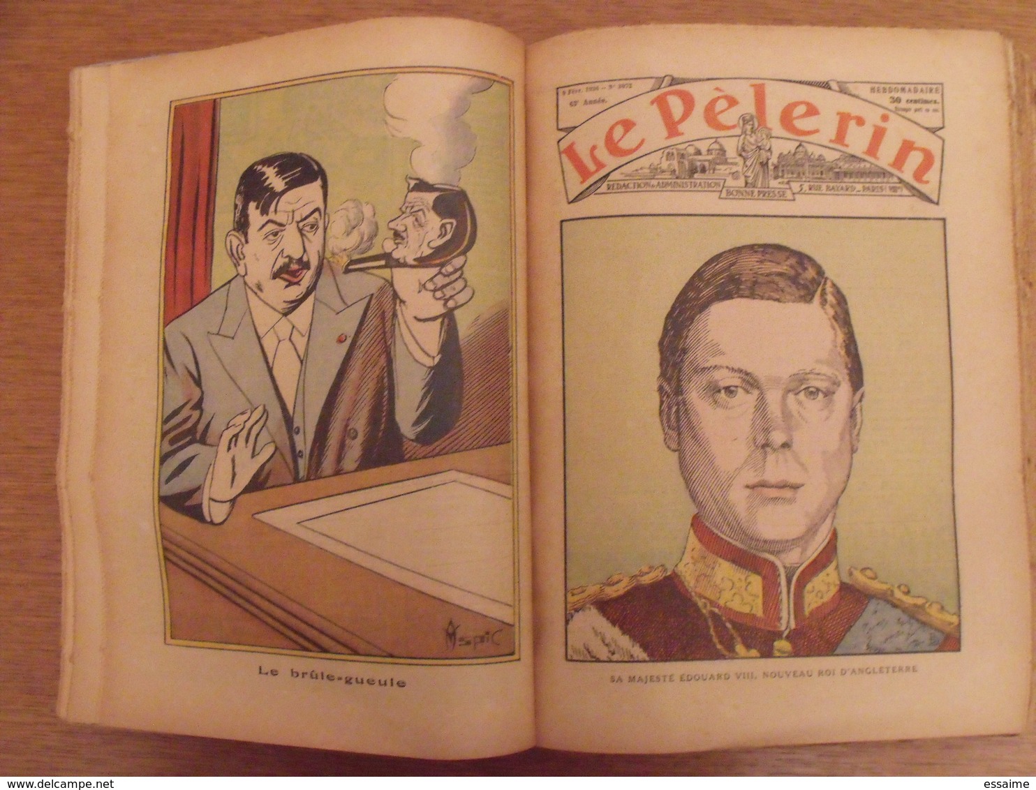 reliure recueil Le pélerin de 1936 (janvier/décembre). nombreuses illustrations BD