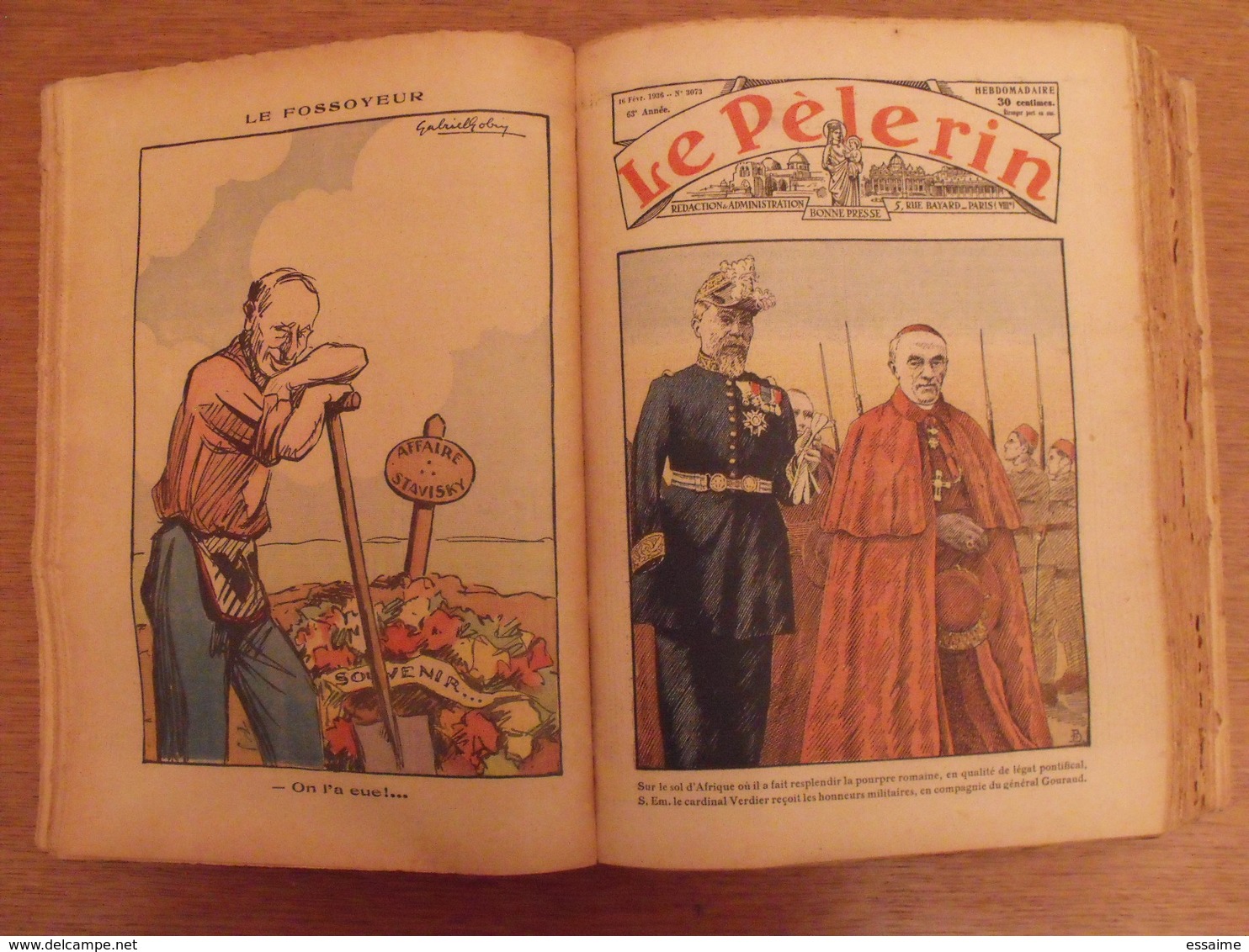 reliure recueil Le pélerin de 1936 (janvier/décembre). nombreuses illustrations BD