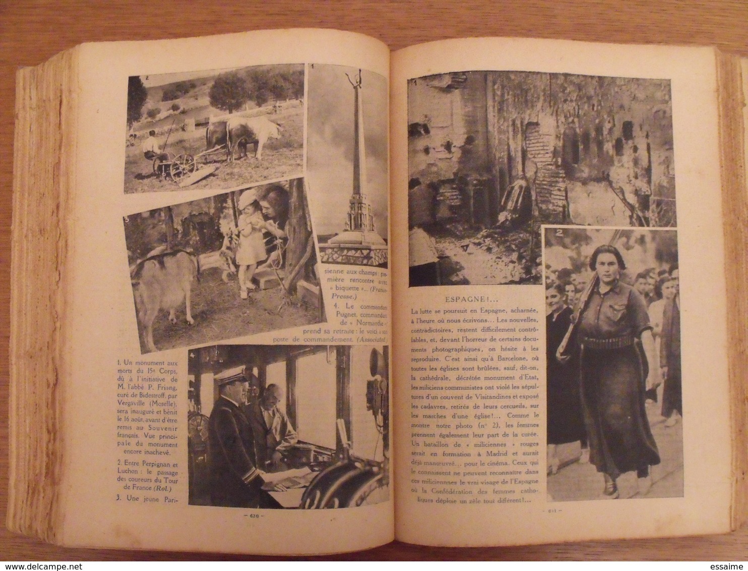 reliure recueil Le pélerin de 1936 (janvier/décembre). nombreuses illustrations BD