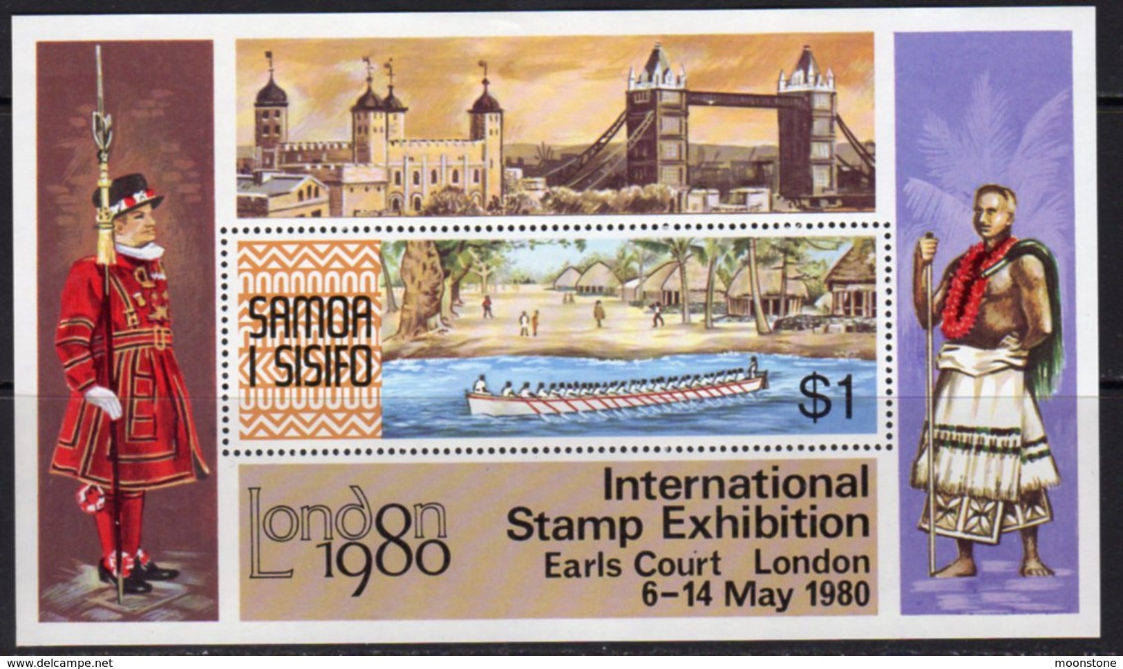 Samoa 1980 London '80 Stamp Exhibition MS, MNH, SG 571 - Samoa