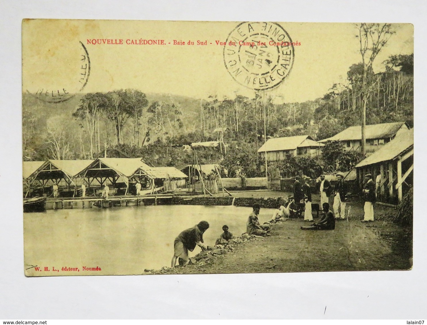 C.P.A. Nouvelle Calédonie : Baie Du Sud, Vue Du Camp Des Condamnés, Animé, En 1912 - Nouvelle-Calédonie