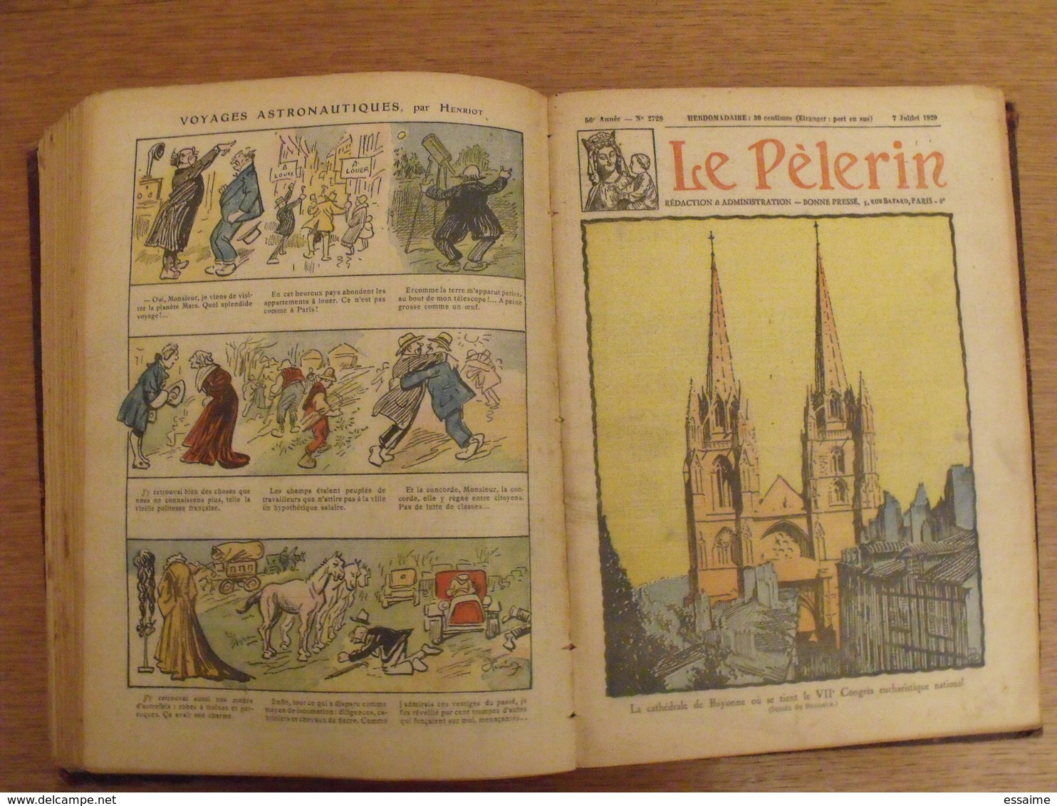 reliure recueil Le pélerin de 1928-29 (novembre/décembre). nombreuses illustrations BD