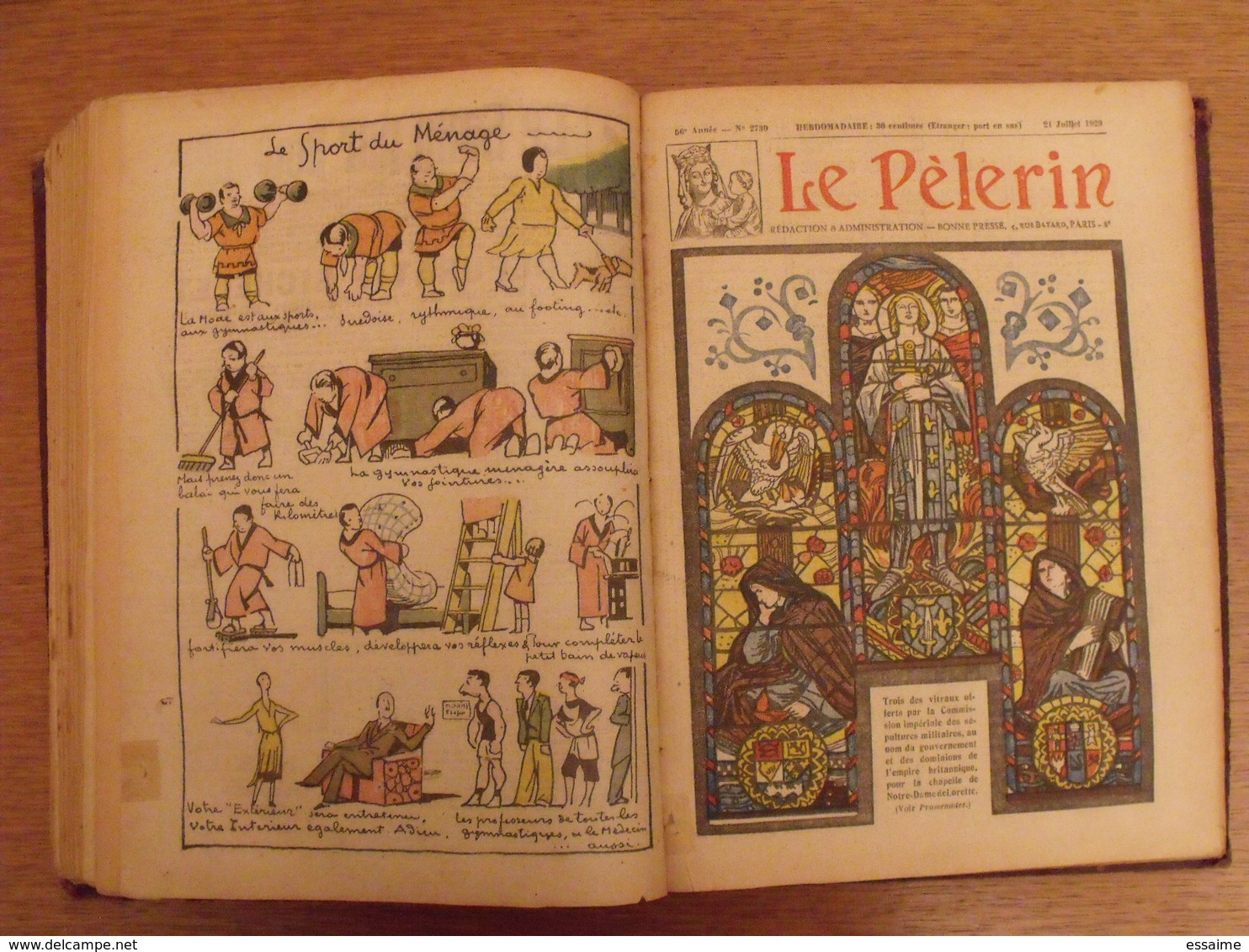 reliure recueil Le pélerin de 1928-29 (novembre/décembre). nombreuses illustrations BD