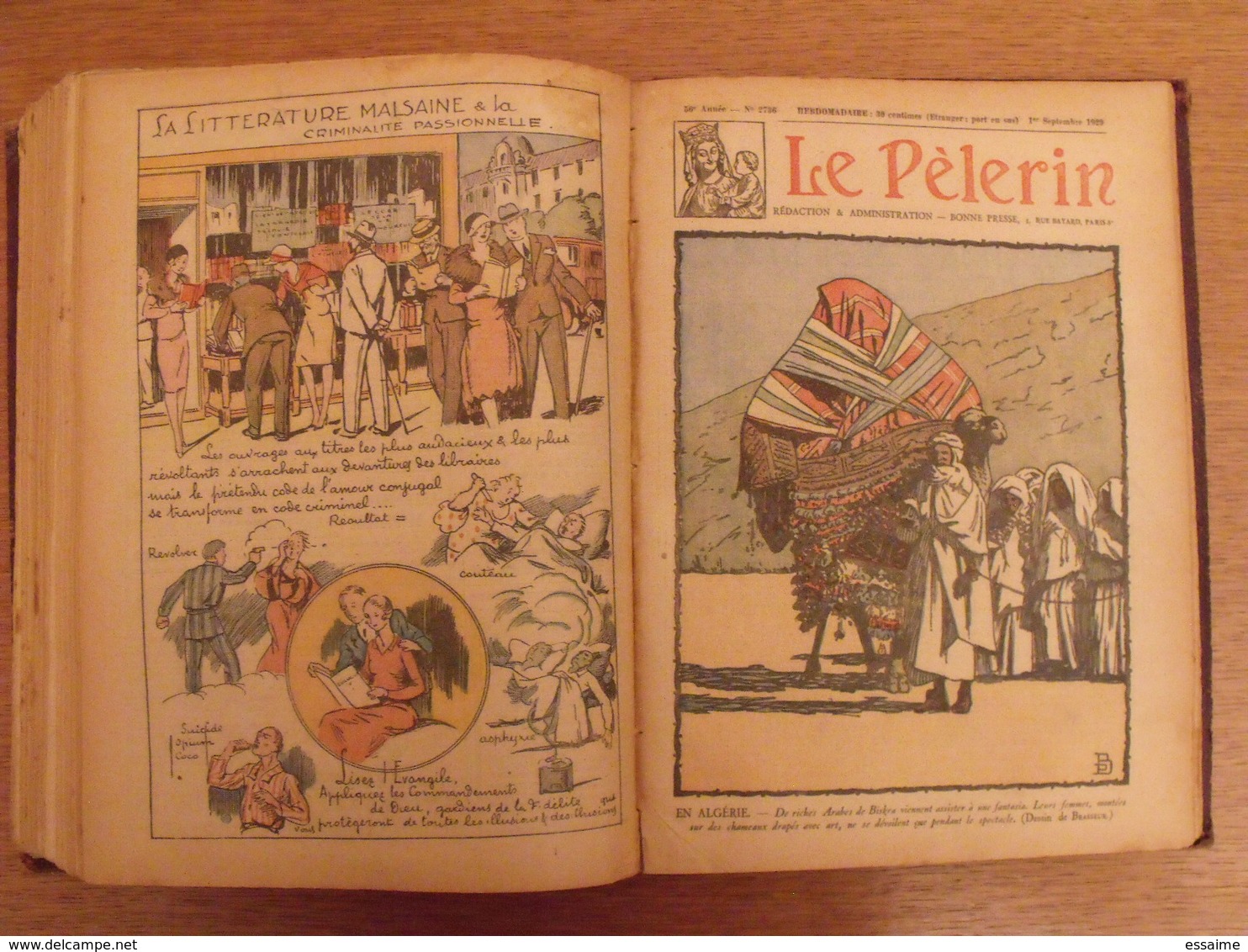 reliure recueil Le pélerin de 1928-29 (novembre/décembre). nombreuses illustrations BD