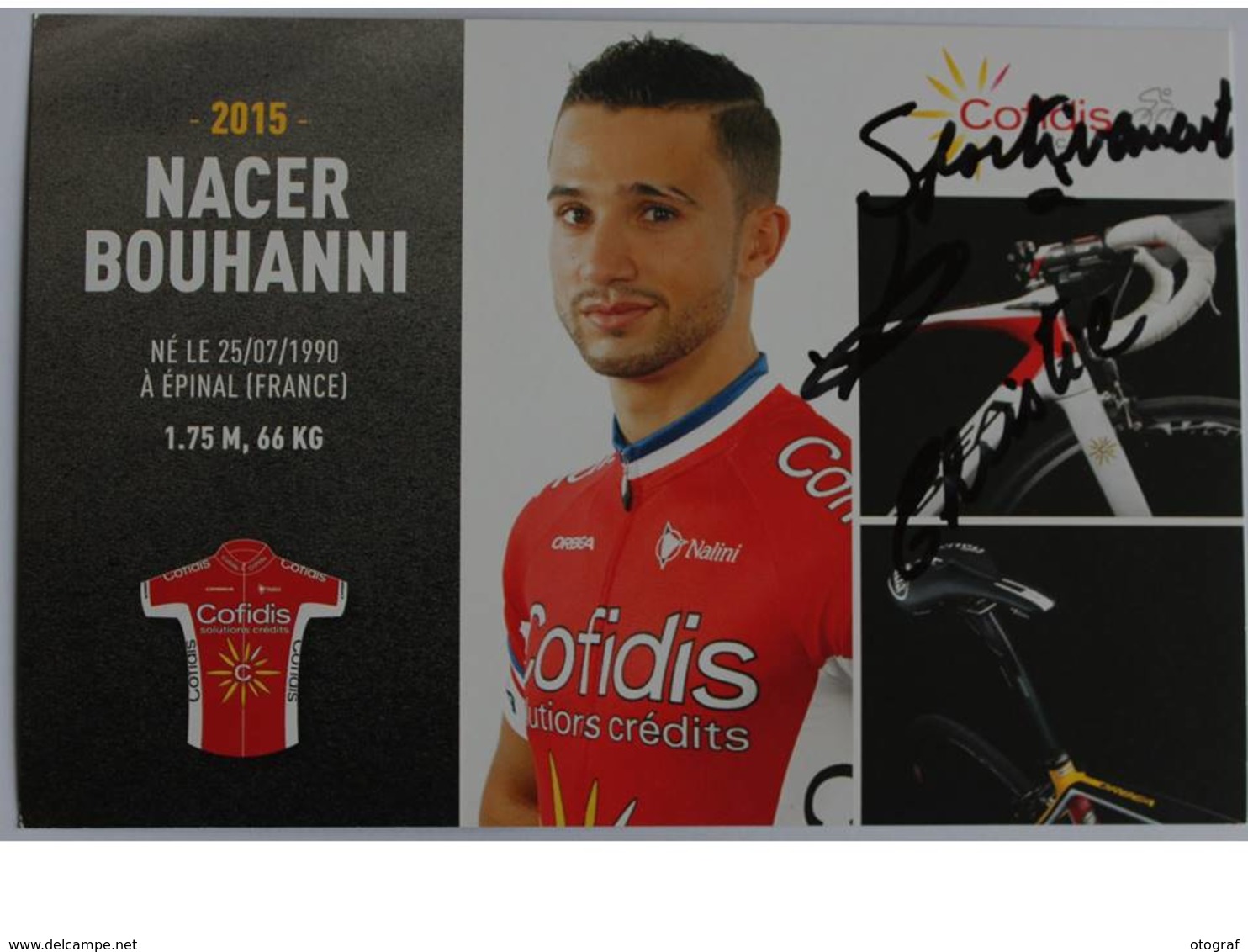 Carte Postale - Nacer Bouhanni - Dédicace - Hand Signed - Autographe Authentique  - Cyclisme - Cycling