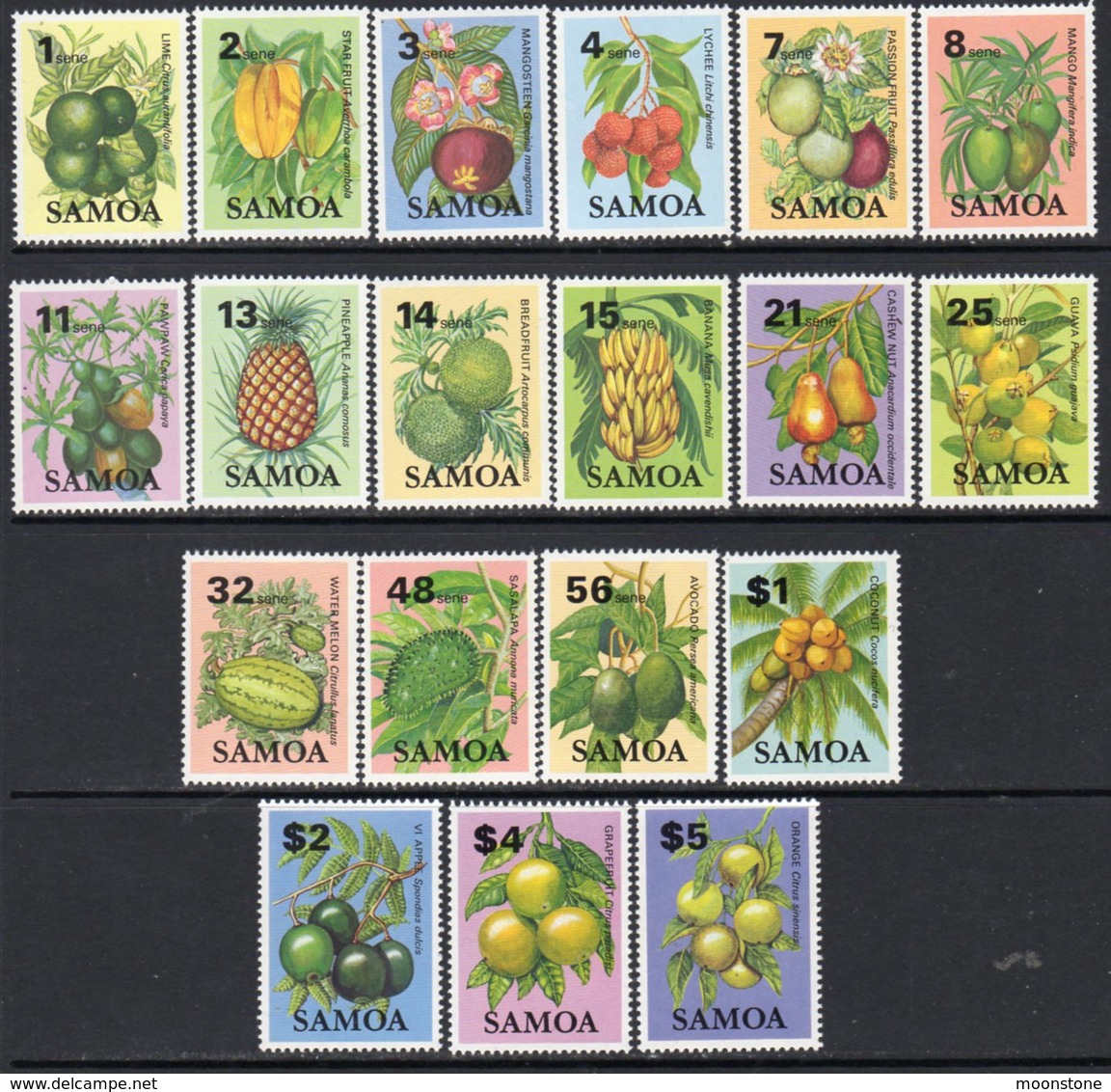 Samoa 1983-4 Fruit Definitives Set Of 19, MNH, SG 647/65 - Samoa