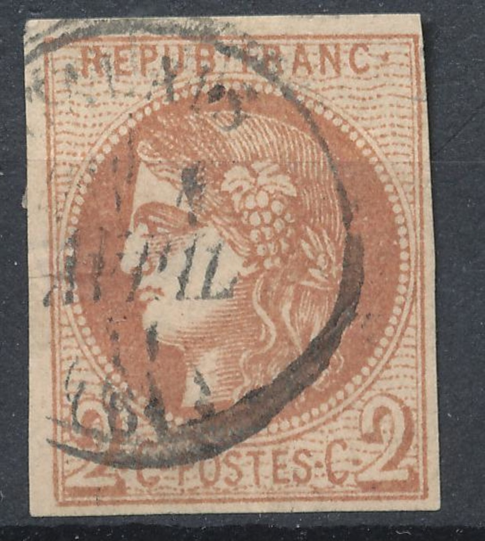 N°40B NUANCE FONCE CACHET A DATE. - 1870 Emission De Bordeaux