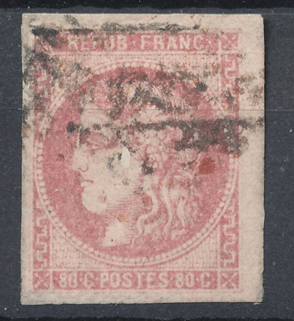 N°49 VARIETE FILET ET TACHE ROUGE - 1870 Bordeaux Printing