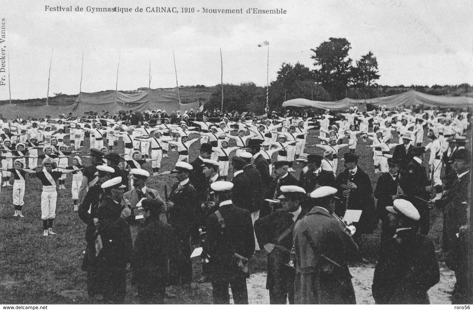 Festival De Gymnastique De Carnac 1910-Mouvement D'Ensemble-4Cpa Avec Le Cachet(plus Ou Moins Bien Marqué)-Rare - Carnac